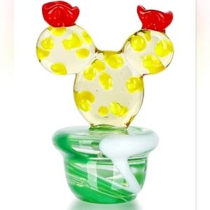 QFkris 1.9'' Mini Cactus Art Hand Blown Glass Figurine Collectibles